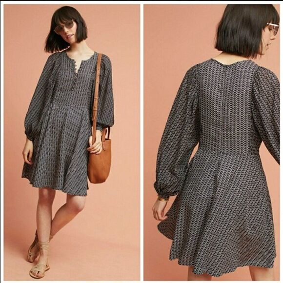 Anthropologie Maeve Navy Polka Dot Nilaya Dress Size Small - Picture 1 of 13